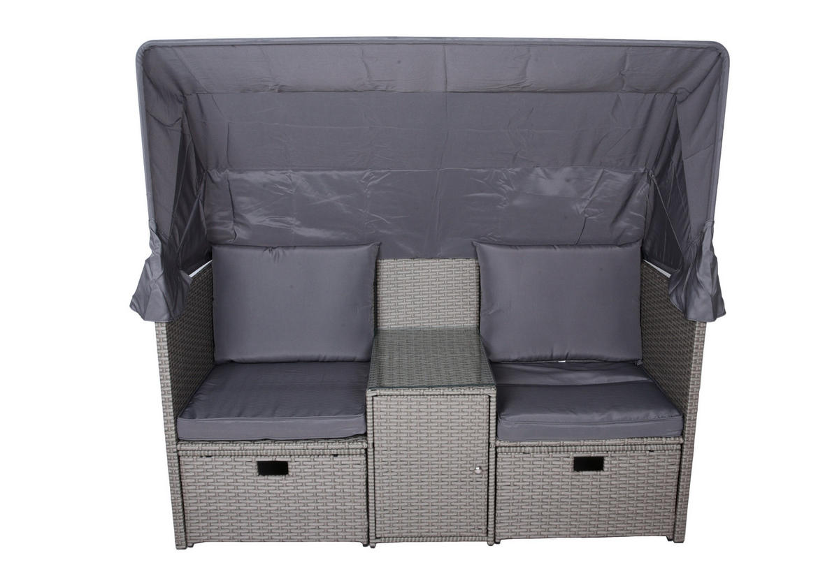 LOUNGEGARNITUR Stahl  - Grau/Grün, Basics, Kunststoff/Textil - Gardenson
