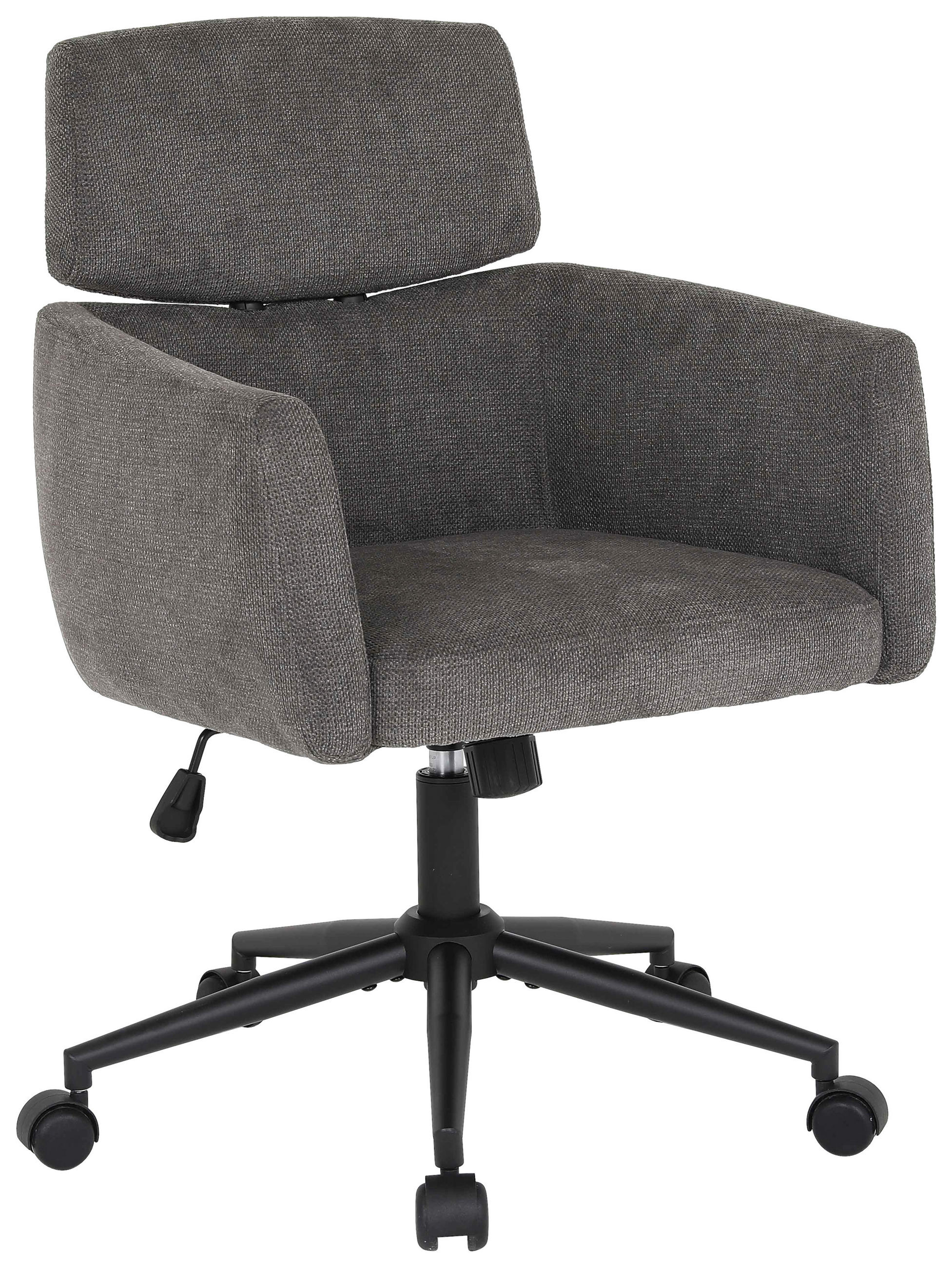 DREHSTUHL Mikrofaser Grau  - Schwarz/Grau, MODERN, Holz/Kunststoff (62/92/100/63cm) - MID.YOU