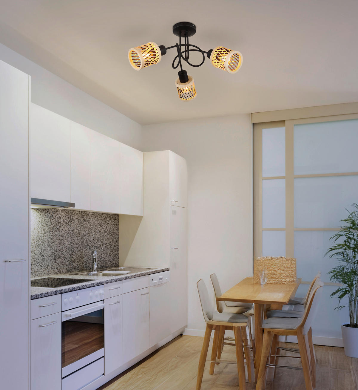 DECKENLEUCHTE  40/26 cm    - Schwarz/Grau, Design, Glas/Metall (40/26cm) - Globo