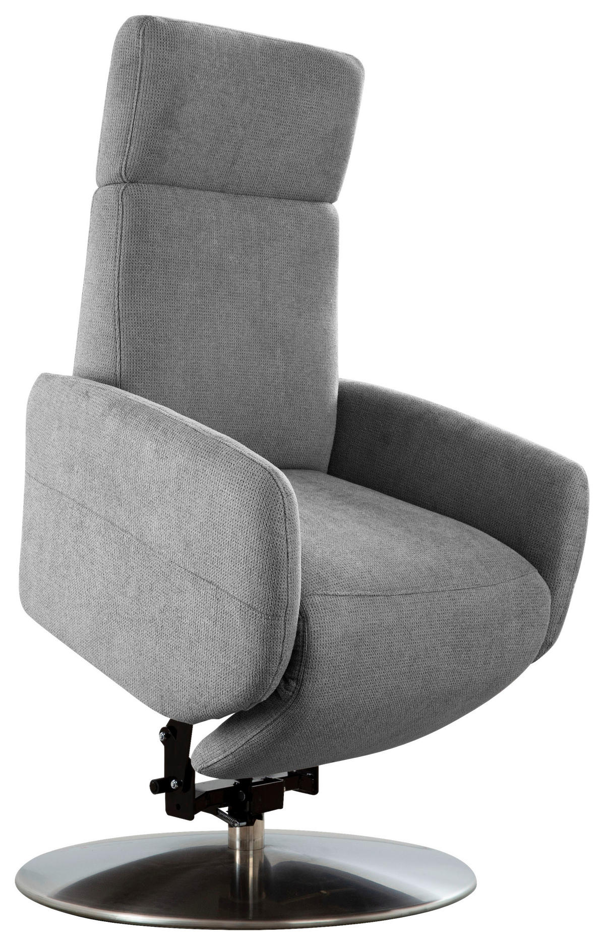 RELAXAČNÉ KRESLO, textil, sivá - sivá/chrómová, Konventionell, kov/textil (71/110/82cm) - Sit & More