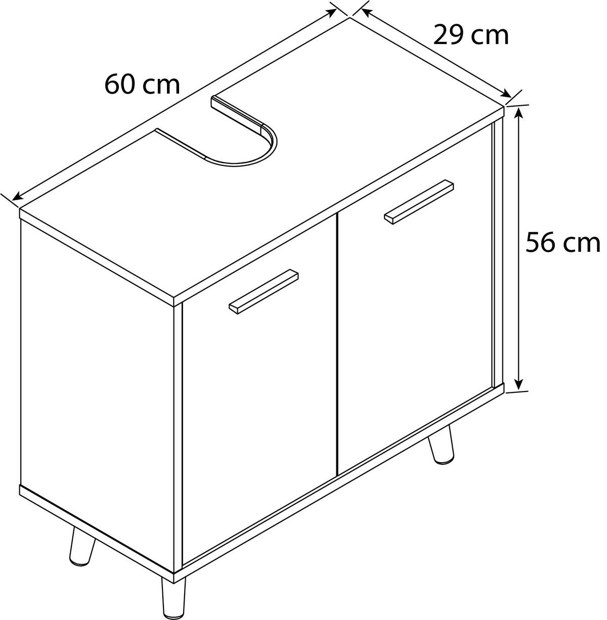 BADEZIMMER  in 124 cm  - Honigeiche/Weiß, MODERN, Holzwerkstoff (124cm) - MID.YOU