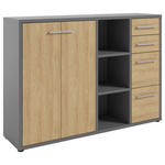 SIDEBOARD Texas  in 154,9/110/40 cm  - Alufarben/Schwarz, MODERN, Holzwerkstoff/Kunststoff (154,9/110/40cm) - Novel