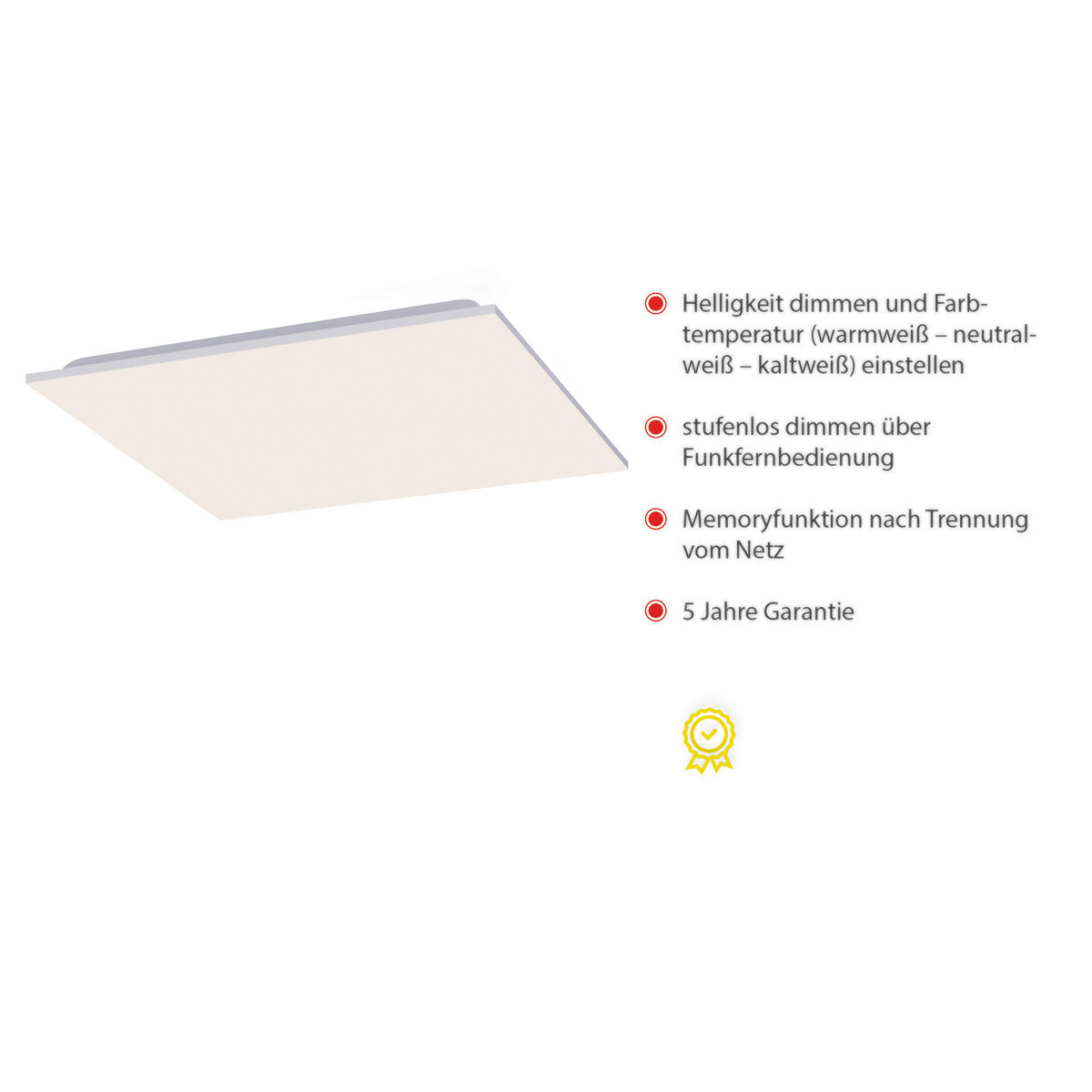 LED-DECKENLEUCHTE Canvas 59,5/59,5/7,2 cm   - Design, Kunststoff/Metall (59,5/59,5/7,2cm)