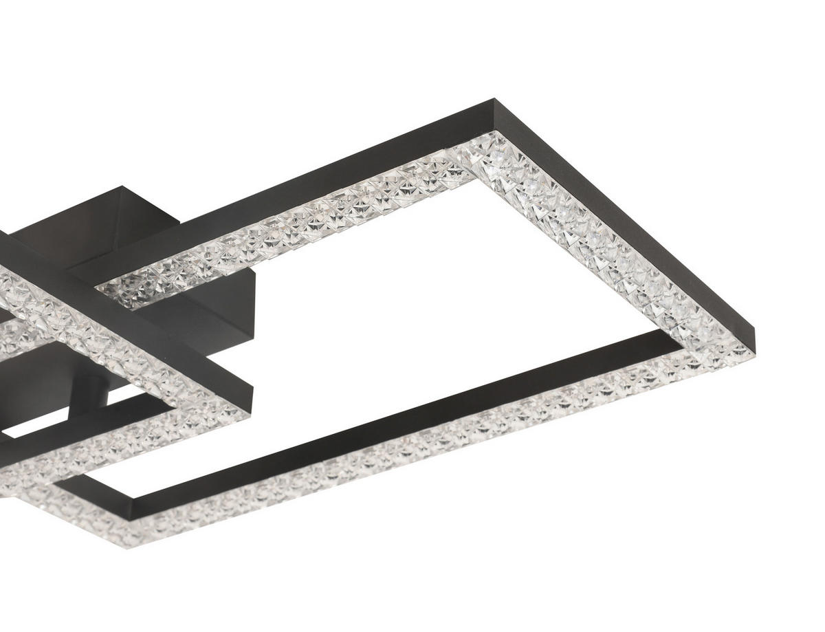 STROPNÍ LED SVÍTIDLO, 50/28/7 cm - černá, Basics, kov/plast (50/28/7cm) - Novel