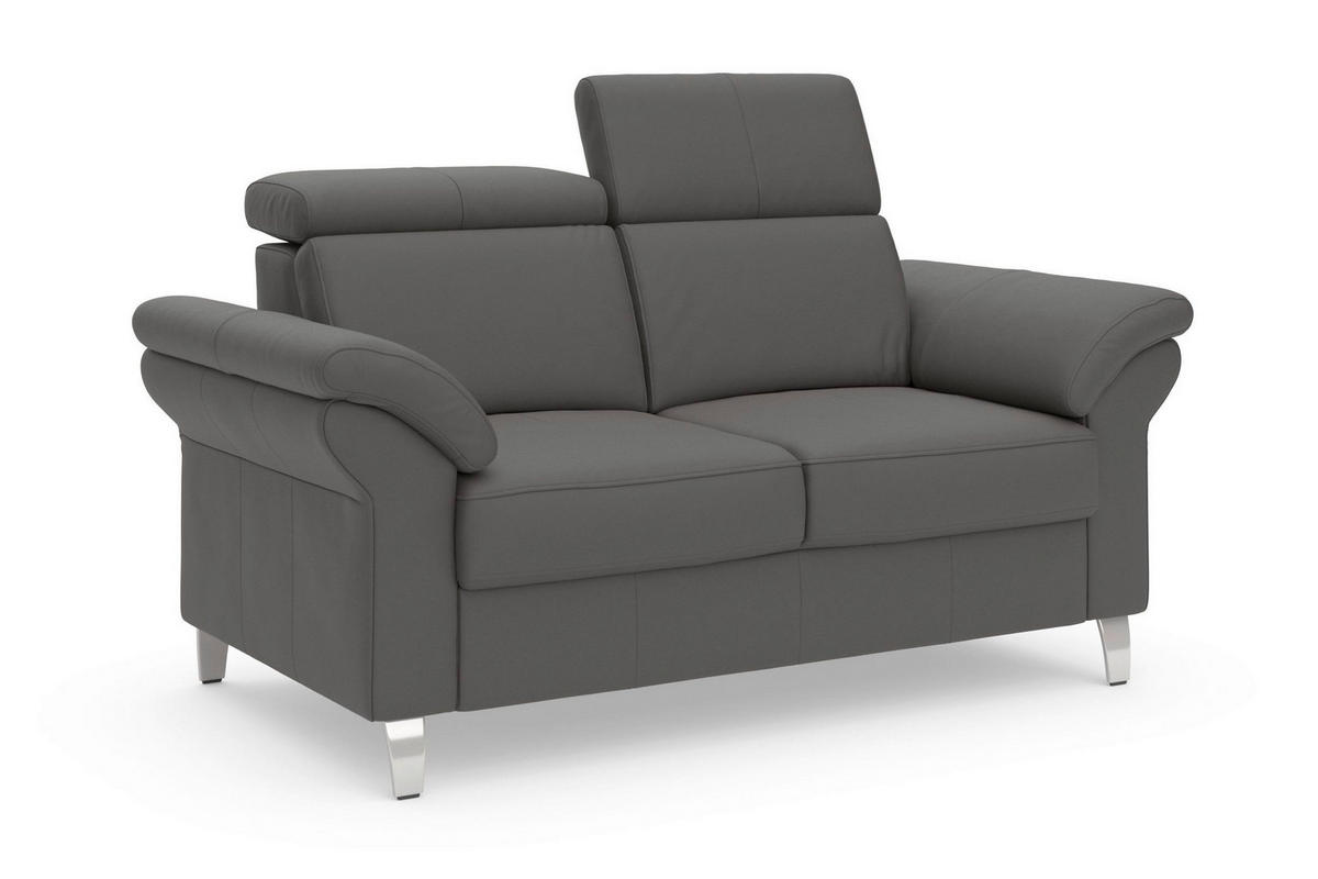 2-SITZER-SOFA ARNGAST E Mokka Echtleder  - Chromfarben/Mokka, Basics, Leder/Textil (156/84/93cm) - Sit & More