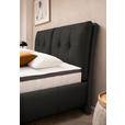 POLSTERBETT Matratze, Lattenrost, Topper Anthrazit 160/200 cm  - Anthrazit/Schwarz, KONVENTIONELL, Leder/Holz (160/200cm) - Novel
