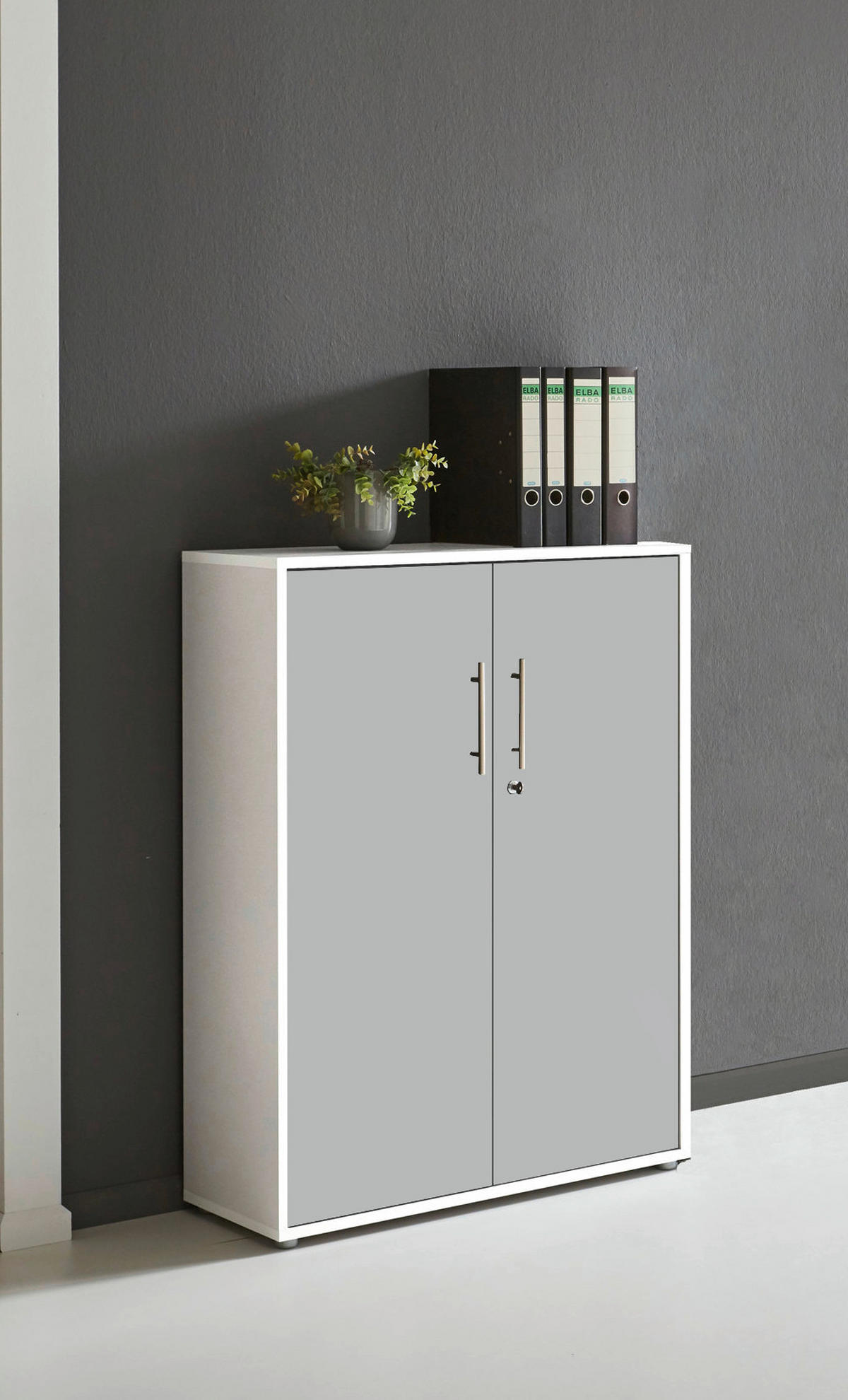 SKŘÍŇ NA ŠANONY, šedá, bílá, 84,4/113,6/33 cm - šedá/bílá, Lifestyle, kompozitní dřevo (84,4/113,6/33cm) - MID.YOU