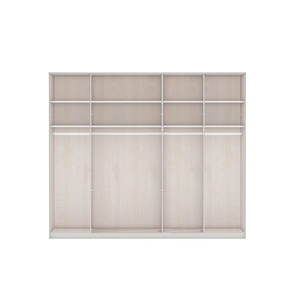 Thumbnail - Novel Kleiderschrank, Grau, Weiß, Metall, 8 Fächer, 3 Schubladen, 250x216x58 cm, Typenauswahl, Beimöbel erhältlich, in v...