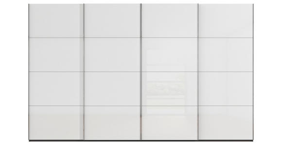 SCHWEBETÜRENSCHRANK  in Graphitfarben, Weiß  - Chromfarben/Graphitfarben, Design, Glas/Holzwerkstoff (361/223/68cm) - Novel