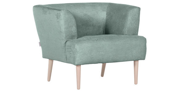 SESSEL in Cord Mintgrün  - Buchefarben/Mintgrün, Design, Holz/Textil (85/71/80cm) - Hom`in
