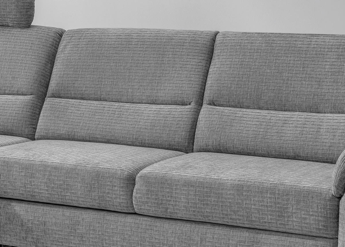 ECKSOFA in Mikrofaser Grau  - Schwarz/Grau, Modern, Holz/Textil (176/279cm) - Livetastic
