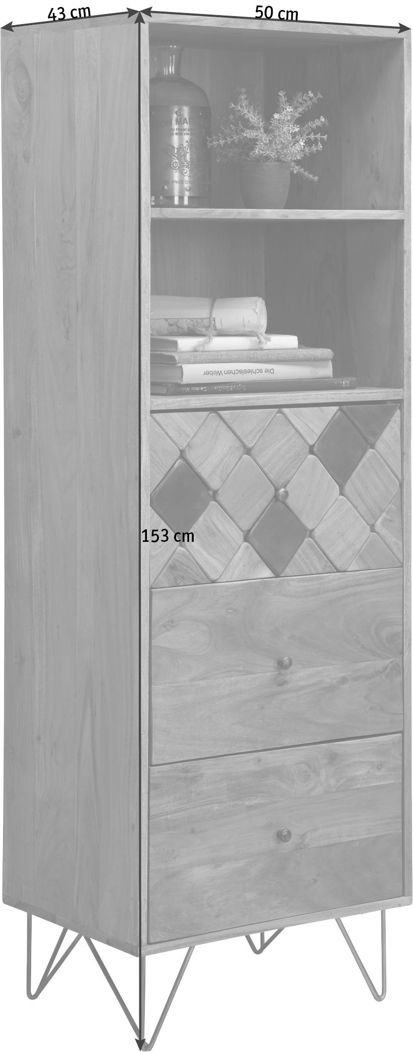 KOMMODE  in 50/153/43 cm  - Messingfarben/Bronzefarben, Trend, Holz/Metall (50/153/43cm) - Ambia Home