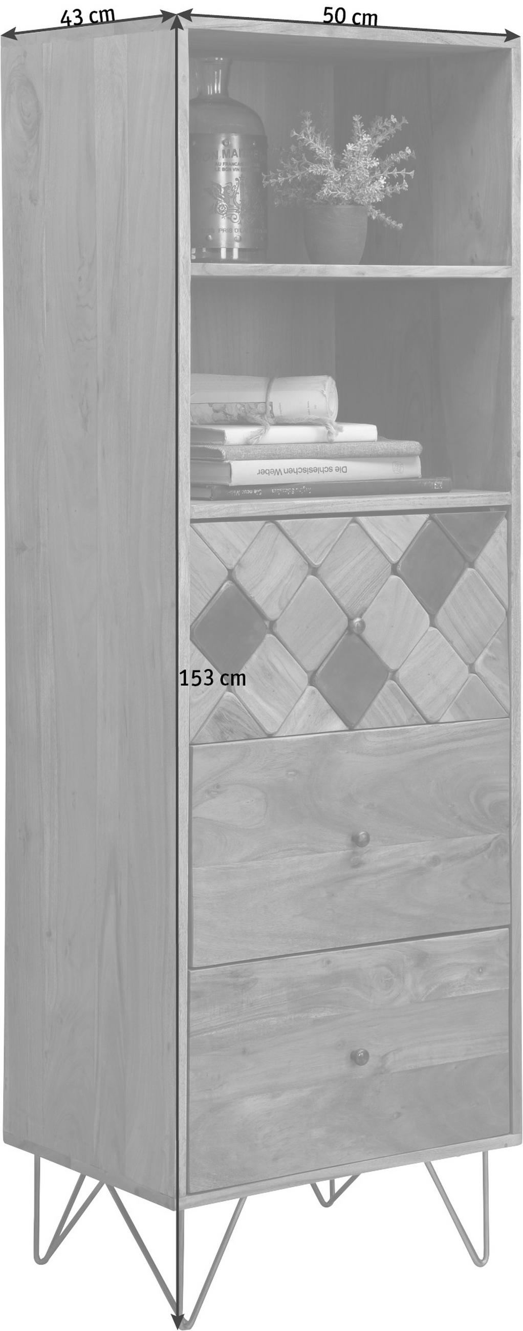 KOMMODE  in 50/153/43 cm  - Messingfarben/Bronzefarben, Trend, Holz/Metall (50/153/43cm) - Ambia Home