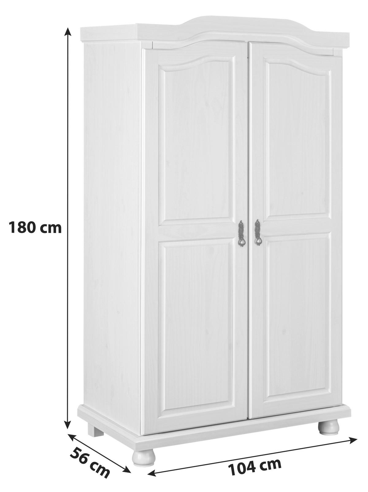 ORMAR S KLASIČNIM VRATIMA     - bijela, Lifestyle (104/180/56cm) - MID.YOU