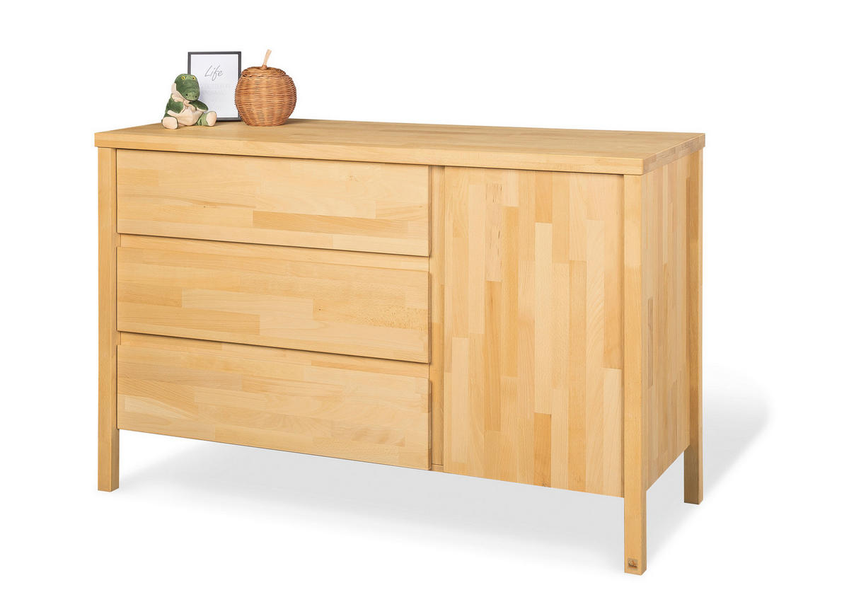 WICKELKOMMODE ENNO 141/100/76 cm  - Buchefarben, Natur, Holz (141/100/76cm) - Pinolino