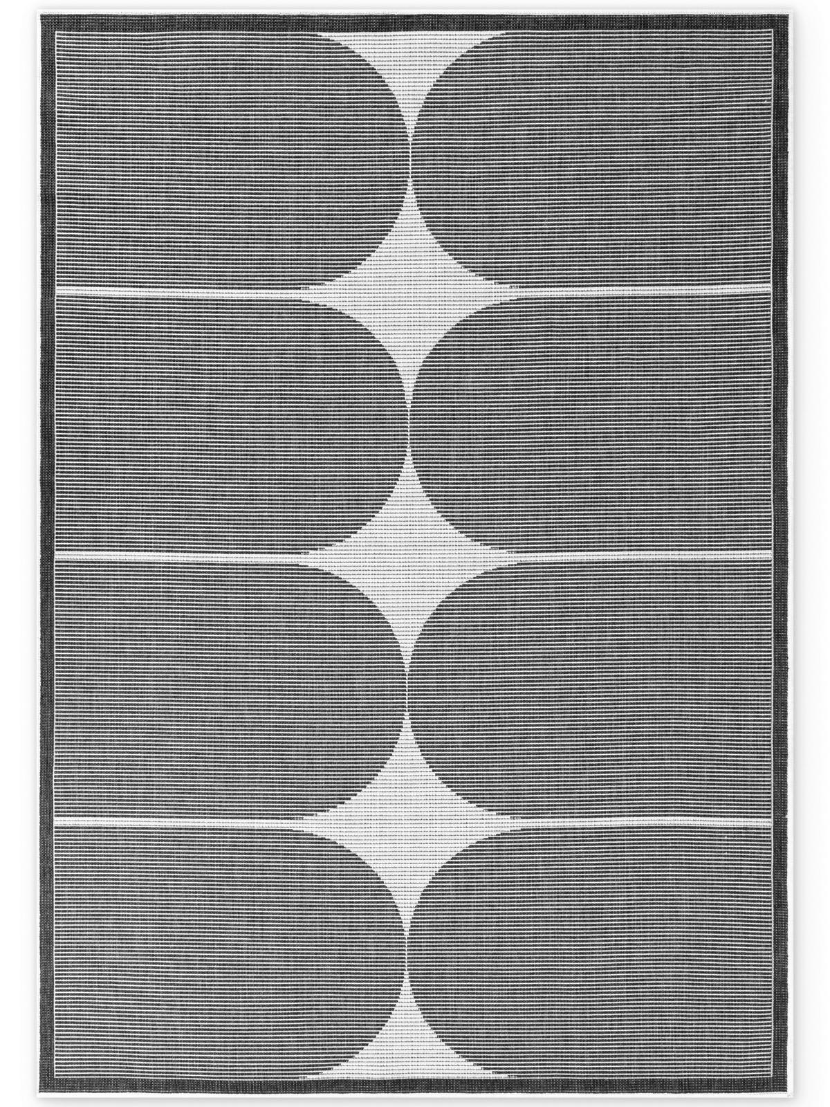OUTDOORTEPPICH 120/170 cm Duet Schwarz, Weiß  - Schwarz/Weiß, Design, Kunststoff (120/170cm)