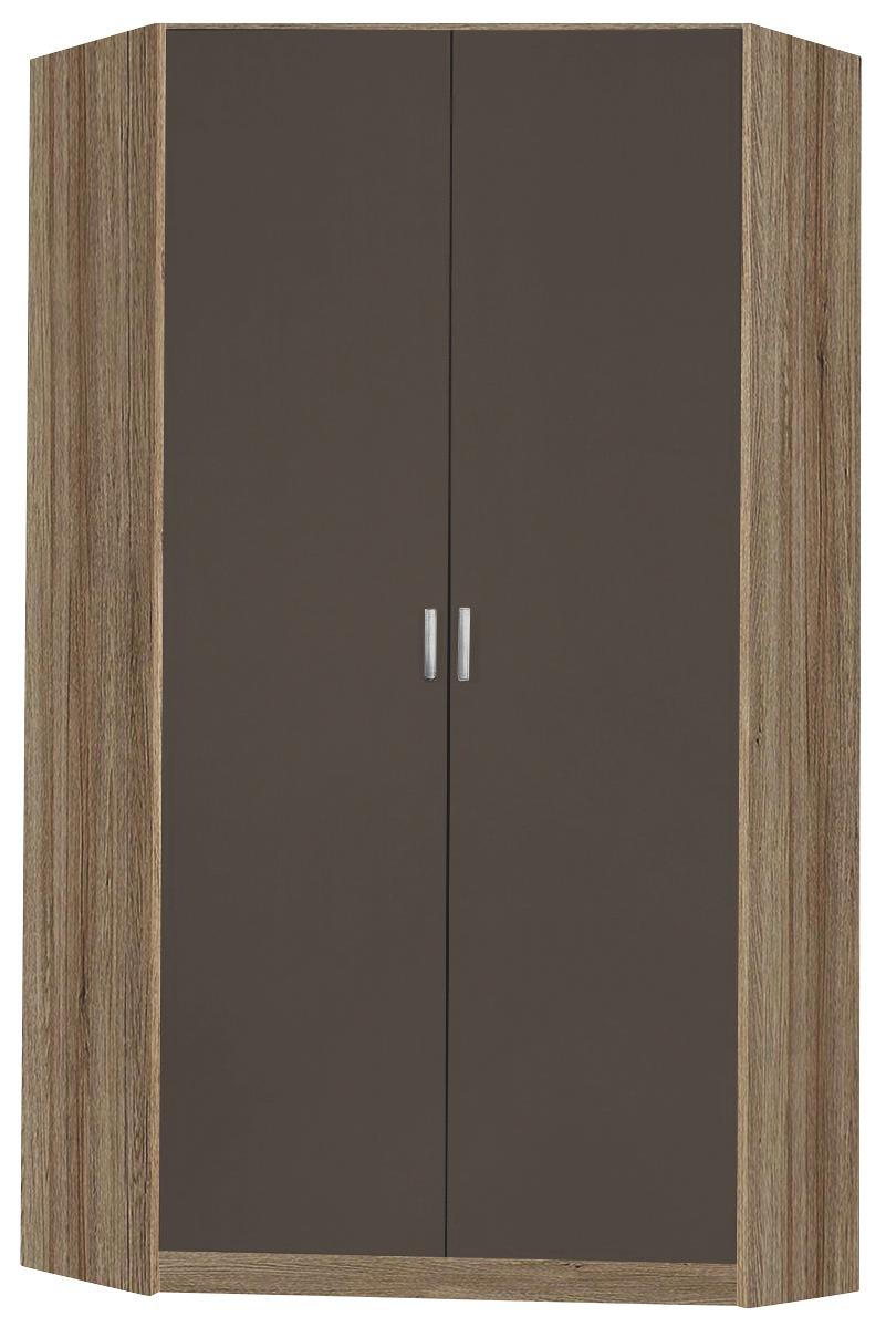 Begehbarer Eckschrank in Grau, Eichefarben