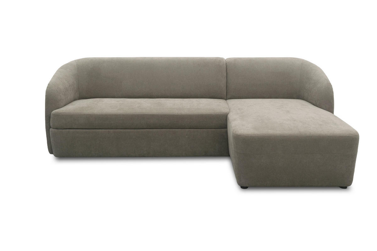 ECKSOFA 100 033 Taupe Webstoff Rücken echt  - Taupe/Schwarz, MODERN, Kunststoff/Textil (230/148cm) - Livetastic