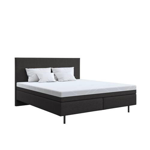 BOXSPRINGBETT 180/200 cm  in Graphitfarben  - Schwarz/Graphitfarben, Basics, Textil/Metall (180/200cm) - Schlaraffia