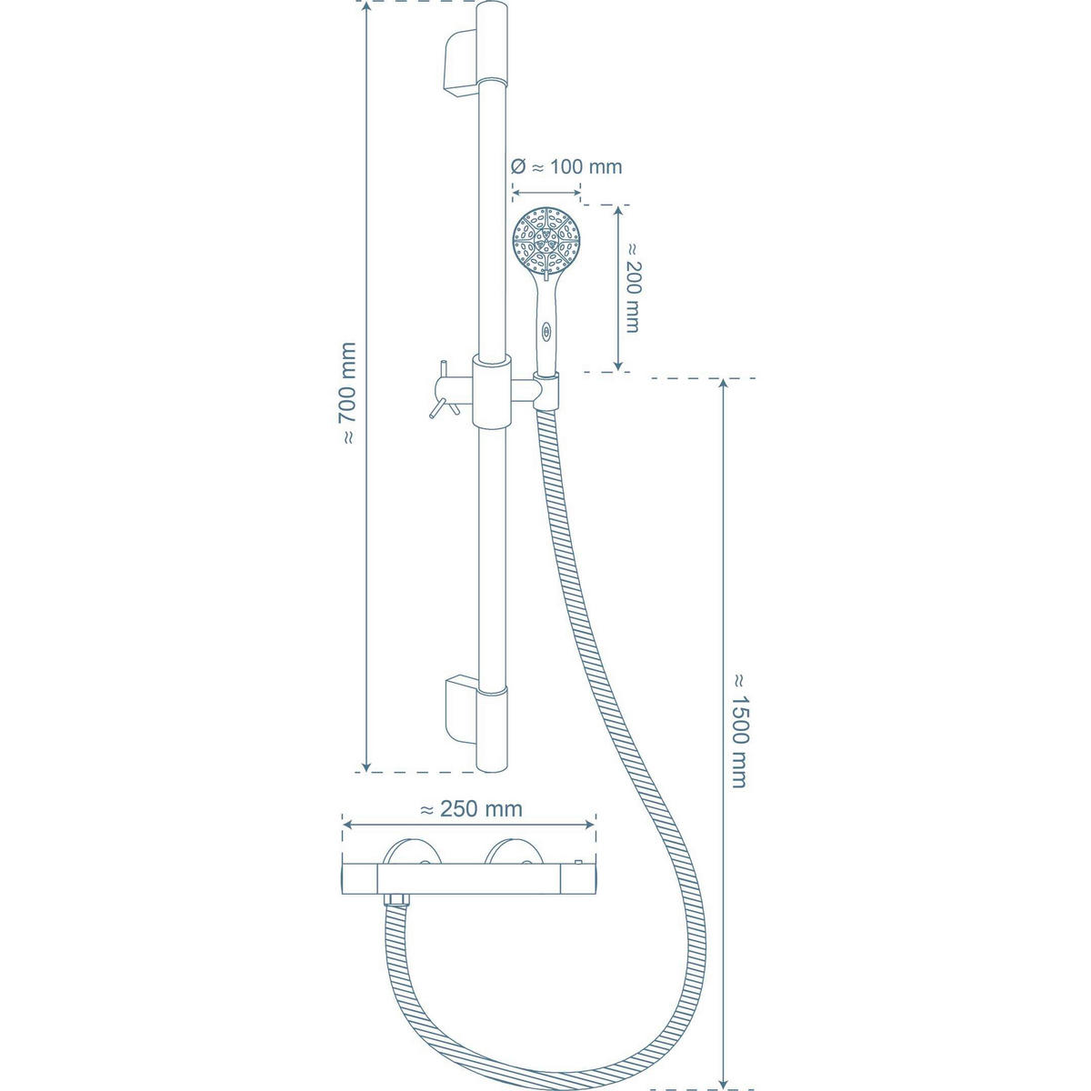 BRAUSEGARNITUR  - Chromfarben, Design, Kunststoff/Metall (26/70/10cm) - Schütte