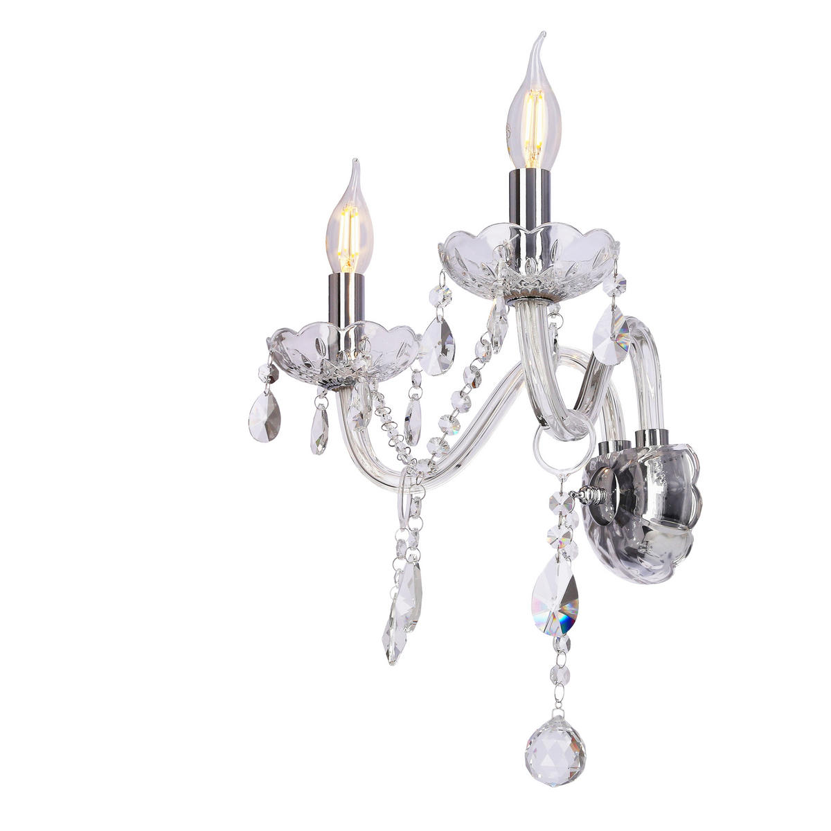 WANDLEUCHTE Cristallo 21/38/37 cm   - Transparent, KONVENTIONELL (21/38/37cm)