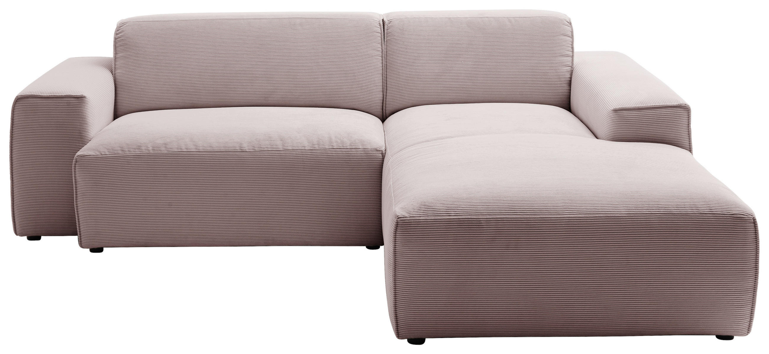 ECKSOFA in Cord Altrosa  - Schwarz/Altrosa, Design, Kunststoff/Textil (230/189cm) - Pure Home Lifestyle