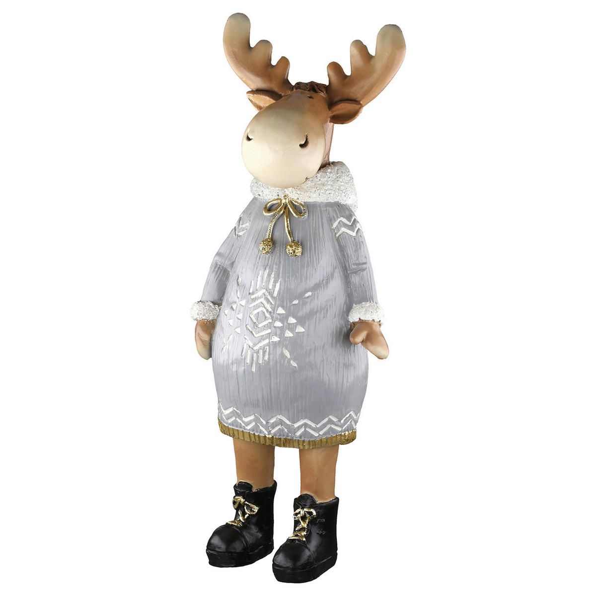 WEIHNACHTSFIGUR - Creme/Hellgrau, LIFESTYLE, Kunststoff (7/19/6,5cm)