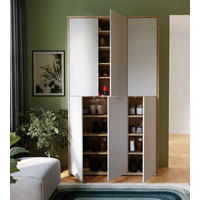 SCHUHSCHRANK Hellgrau, Eiche Artisan  - Hellgrau/Eiche Artisan, MODERN, Holzwerkstoff/Kunststoff (109,2/191,9/34,9cm) - Xora