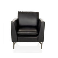 SESSEL in Lederlook Schwarz  - Schwarz, MODERN, Leder/Metall (75/65/73cm) - MID.YOU