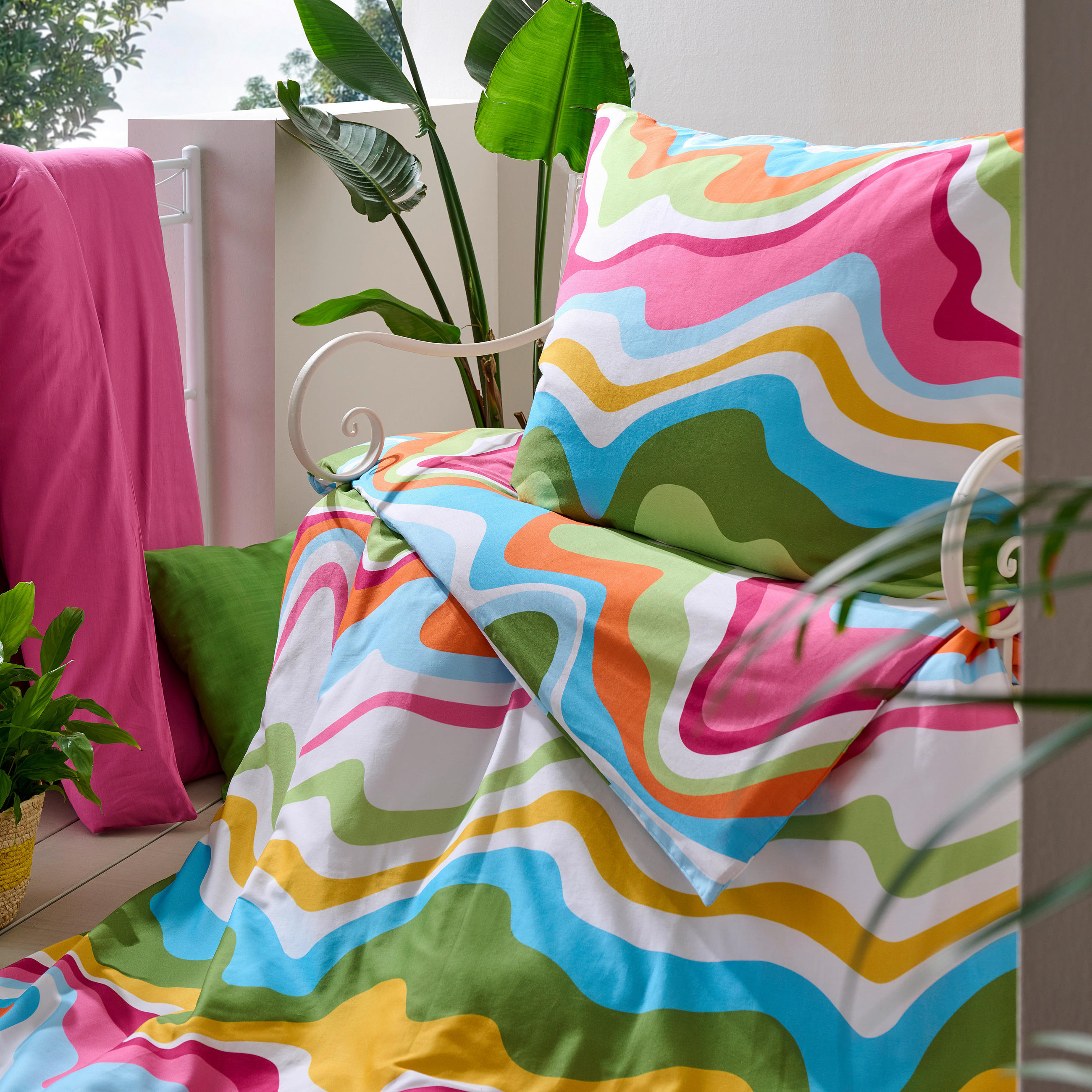POSTEĽNÁ BIELIZEŇ, satén, viacfarebná, 140/200 cm - viacfarebná, Trend, textil (140/200cm) - Esposa