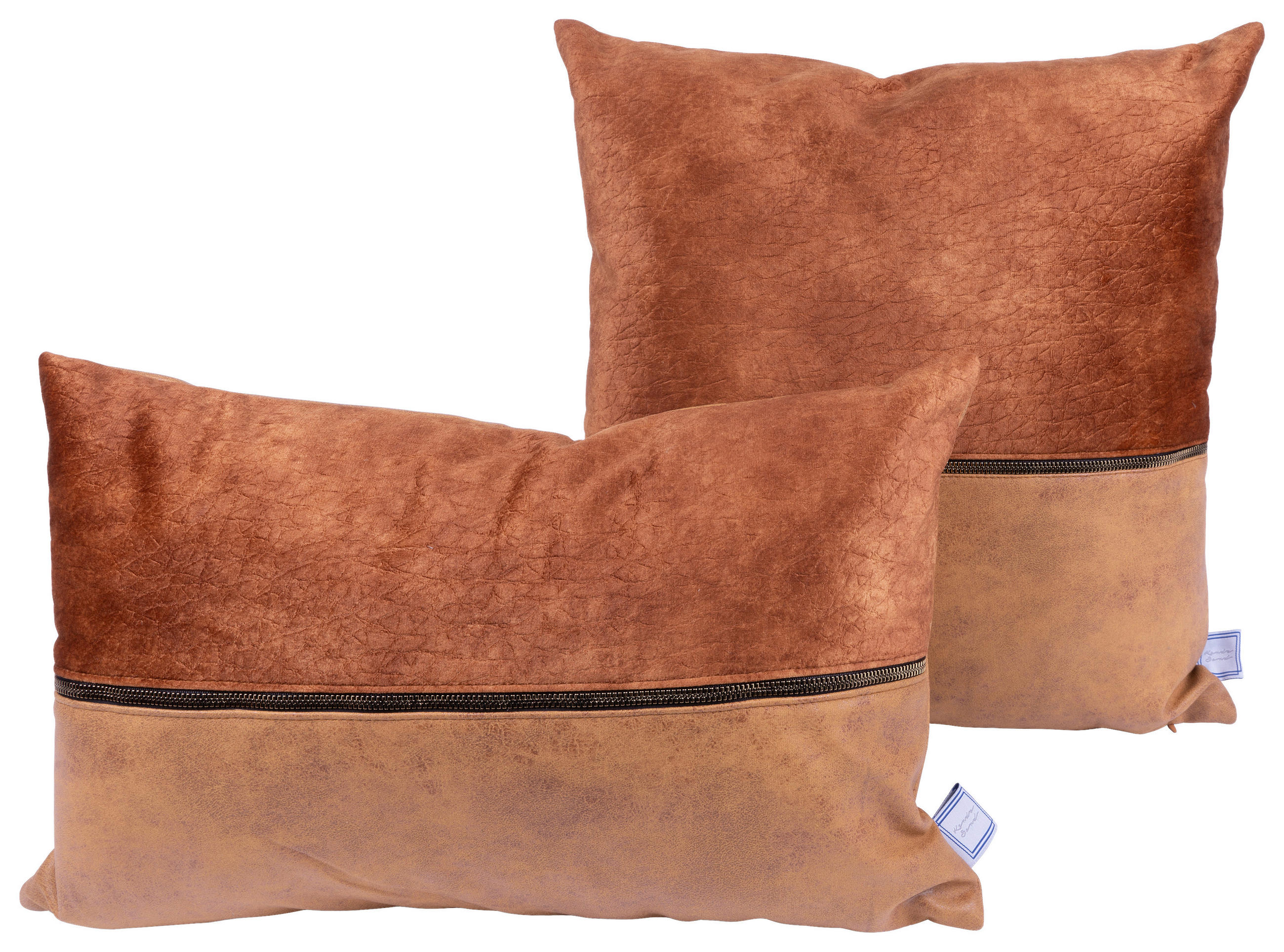 SADA DEKORAČNÍCH POLŠTÁŘŮ 30x45/50x45 cm - terracotta/cappuccino, Konvenční, textil (30x45/50x45cm)