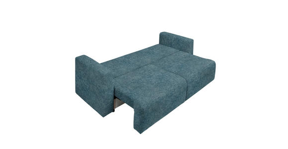 SCHLAFSOFA Velours Pastellblau Zierkissen, Rückenkissen, Bettkasten, Schlaffunktion, Rücken echt  - Pastellblau/Schwarz, Design, Kunststoff/Textil (250/92/105cm) - Carryhome