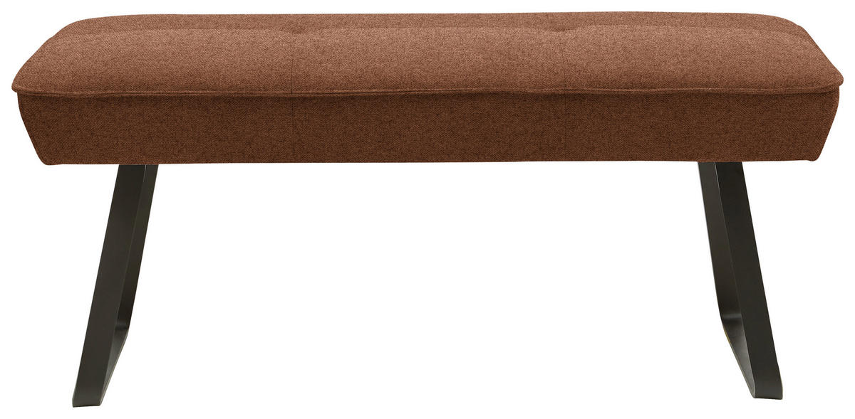 HOCKERBANK 118/50/51 cm   - Rostfarben/Schwarz, Design, Textil/Metall (118/50/51cm) - Dieter Knoll