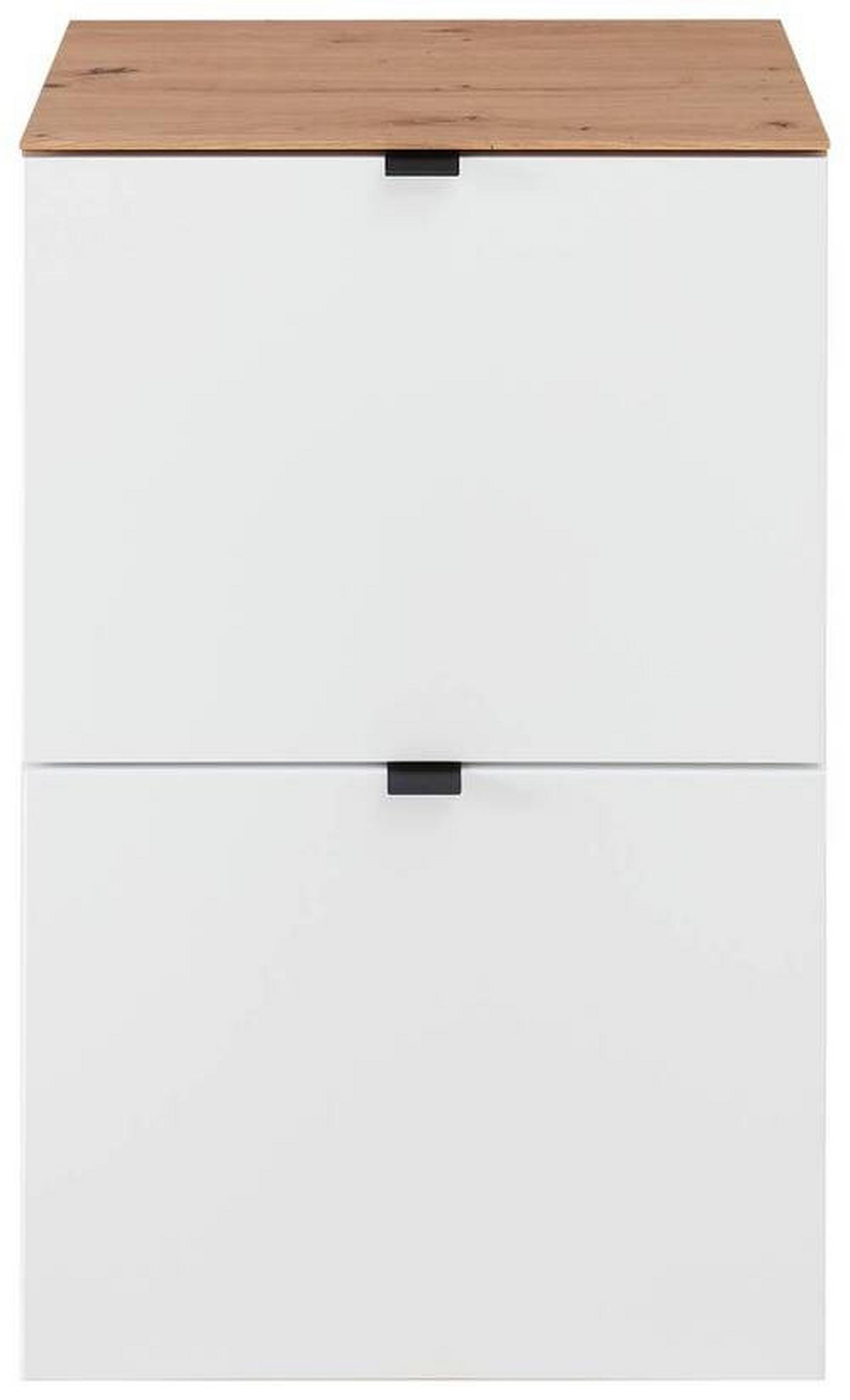 ZÁVĚSNÝ BOTNÍK, bílá, dub artisan, 55/84/37 cm - bílá/černá, Design, kov/kompozitní dřevo (55/84/37cm) - Voleo