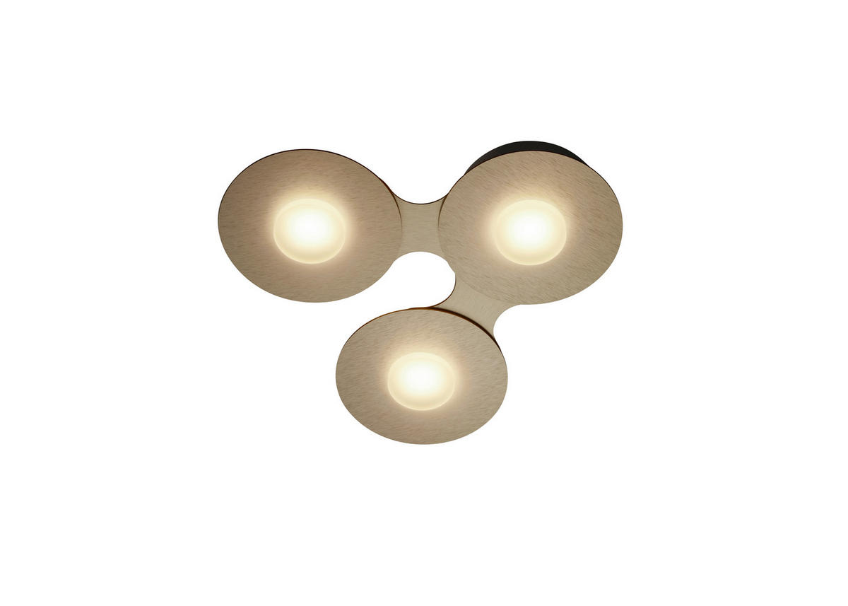 LED-WANDLEUCHTE DISC 37,4/34,6/6,5 cm  - Goldfarben/Braun, Design, Metall (37,4/34,6/6,5cm) - Grossmann