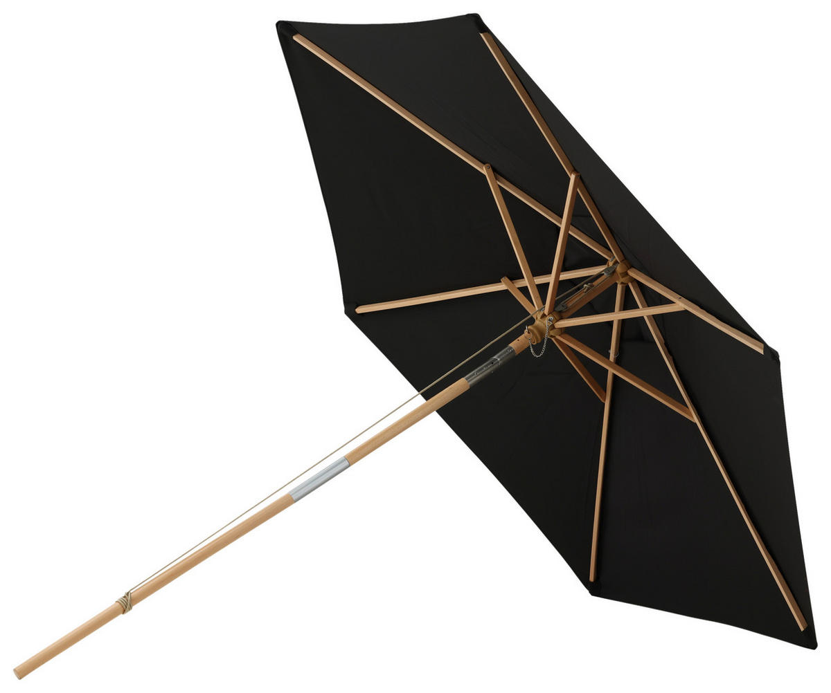 SONNENSCHIRM 250 cm  - Schwarz, KONVENTIONELL (250/232cm) - Gardenson