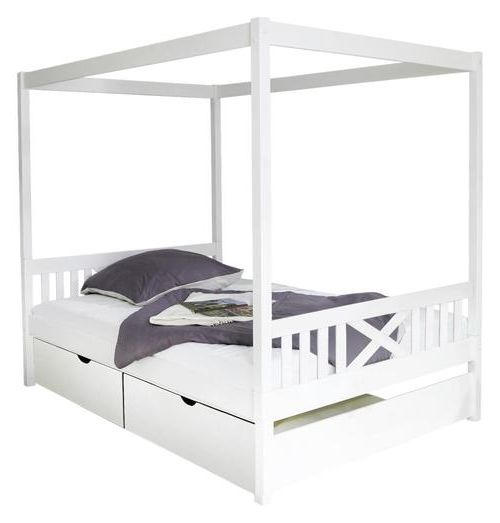POSTEĽ S NEBESAMI, 140/200 cm biela - biela, Modern, drevo (140/200cm) - MID.YOU