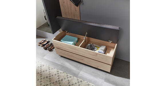 GARDEROBE - Eichefarben/Graphitfarben, Design, Glas/Holzwerkstoff (157/202/45cm) - Voleo