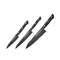 SET NOŽEVA      3-dijelni  SHADOW  - crna, Basics, metal/plastika - Samura