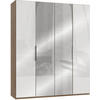 DREHTÜRENSCHRANK 200/236/58 cm 4-türig Eichefarben, Weiß  - Chromfarben/Eichefarben, MODERN, Glas/Holzwerkstoff (200/236/58cm) - MID.YOU