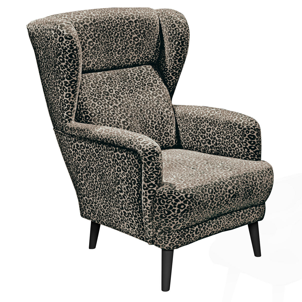 SESSEL Jacquard, Webstoff Braun, Schwarz  - Schwarz/Braun, Modern, Holzwerkstoff/Textil (74/106/94cm) - MID.YOU