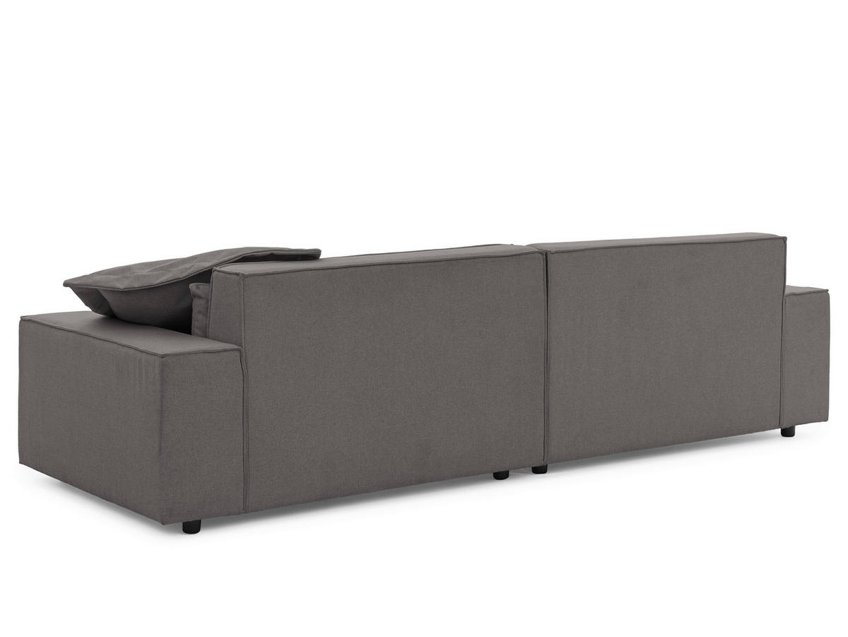 ECKSOFA Webstoff Grau  - Schwarz/Grau, Design, Kunststoff/Textil (251/142cm) - P & B