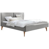 POLSTERBETT 180/200 cm  in Grau, Eichefarben  - Eichefarben/Grau, Design, Holz/Textil (180/200cm) - Hasena
