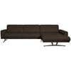 ECKSOFA in Echtleder Dunkelbraun  - Anthrazit/Dunkelbraun, Konventionell, Leder/Metall (324/179cm) - Johann Jakob