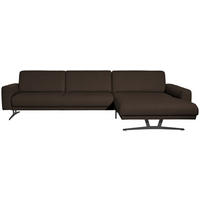 ECKSOFA in Echtleder Dunkelbraun  324/179 cm  - Anthrazit/Dunkelbraun, KONVENTIONELL, Leder/Metall (324/179cm) - Johann Jakob