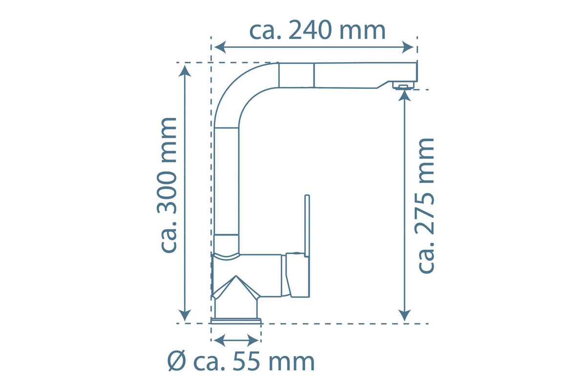 KÜCHENARMATUR Mod. London  - Schwarz, Basics, Metall (11,3/30/24cm) - Schütte