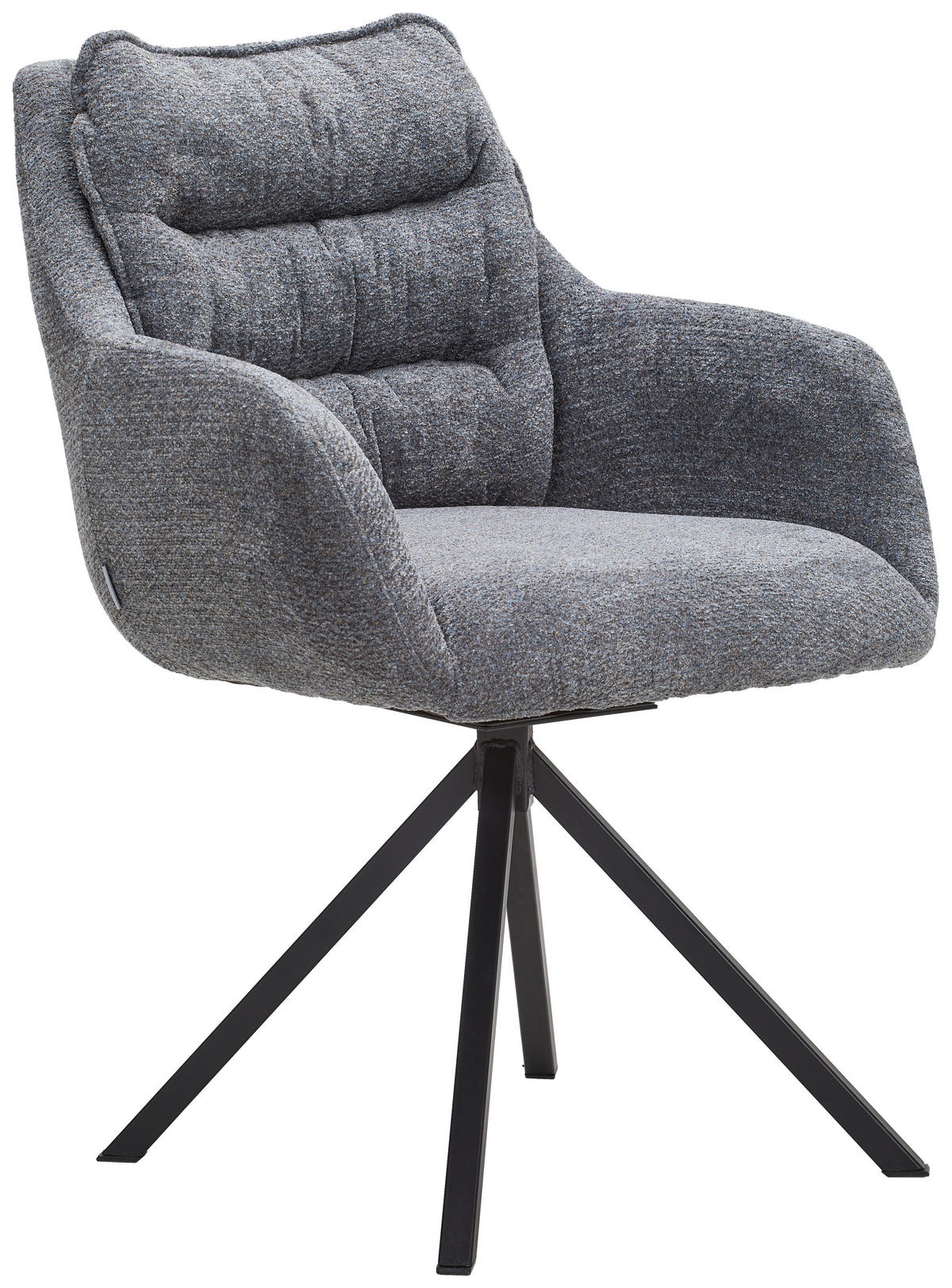 ARMLEHNSTUHL  in Stahl Chenille  - Blau/Schwarz, KONVENTIONELL, Textil/Metall (59/86/69,5cm) - Linea Natura