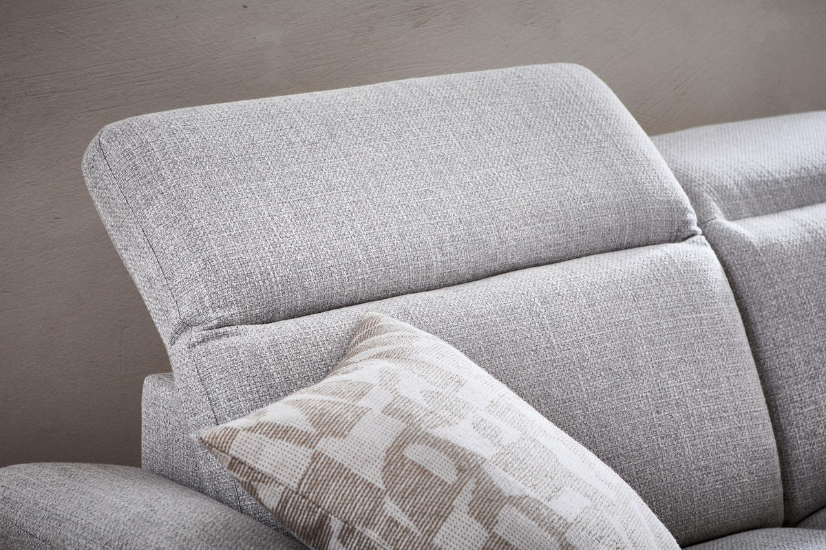 ECKSOFA inkl. Funktionen Hellgrau Leinenoptik  - Schwarzchrom/Hellgrau, Design, Holz/Kunststoff (270/75/171cm) - Xora