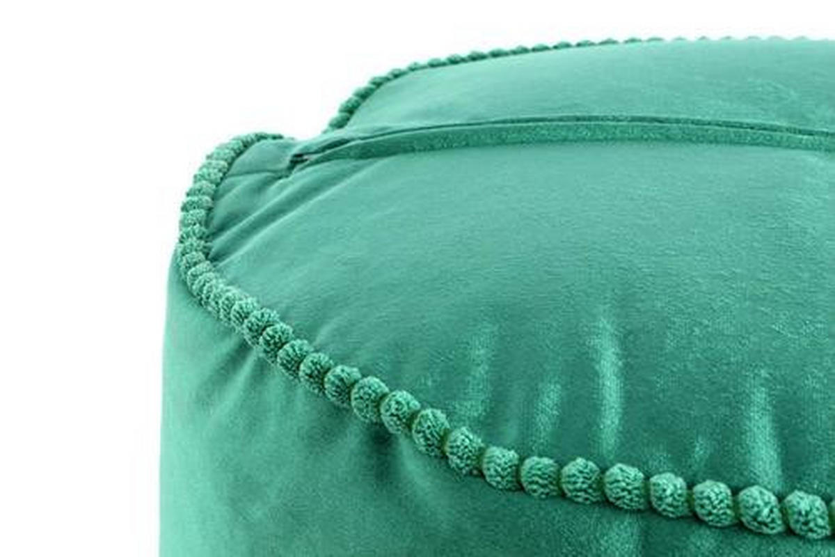POUF Samt 45/38/45 cm  - Goldfarben/Grün, LIFESTYLE, Textil (45/38/45cm) - Kayoom