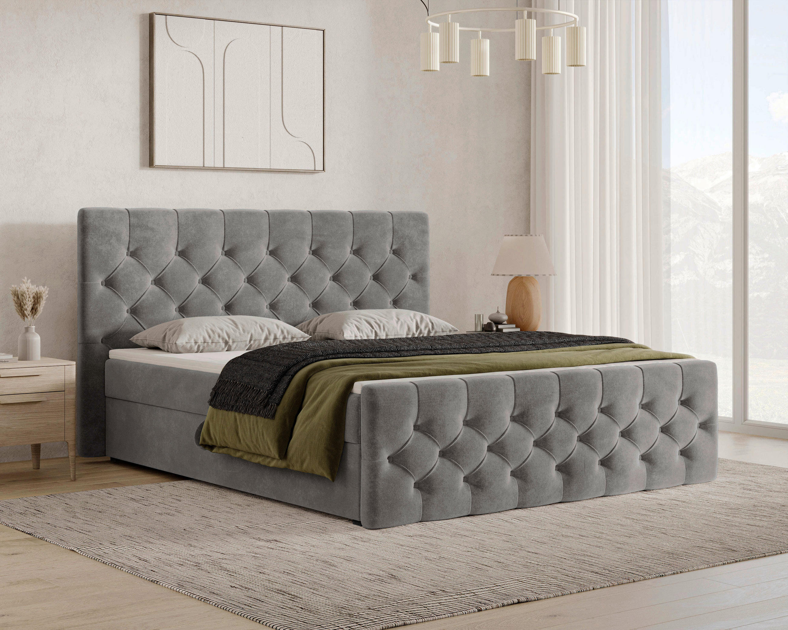 BOXBETT 140/200 cm  in Anthrazit  - Anthrazit/Schwarz, MODERN, Holz/Kunststoff (140/200cm) - MID.YOU